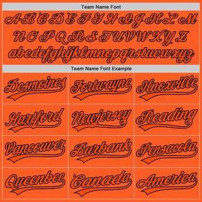 Custom Orange Black Authentic Throwback Baseball Jersey - Sky-Custom