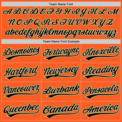 Custom Orange Black Cream-Old Gold Authentic Throwback Baseball Jersey - Sky-Custom