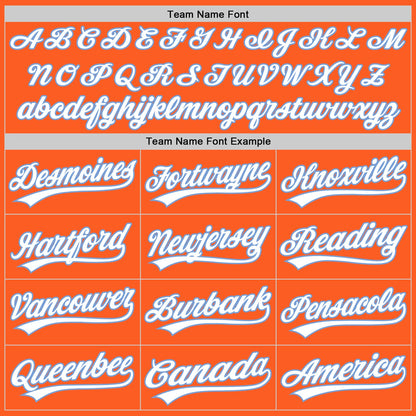 Custom Orange White-Light Blue Authentic Throwback Baseball Jersey - Sky-Custom