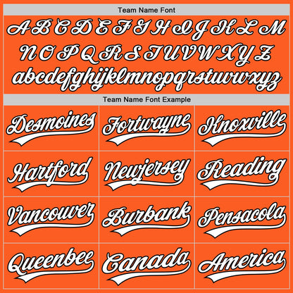 Custom Orange White-Black Authentic Throwback Baseball Jersey - Sky-Custom