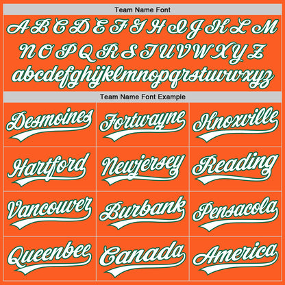 Custom Orange White-Kelly Green Authentic Throwback Baseball Jersey - Sky-Custom