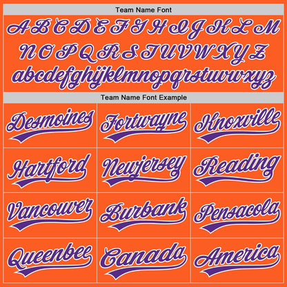 Custom Orange Purple-White Authentic Throwback Baseball Jersey - Sky-Custom
