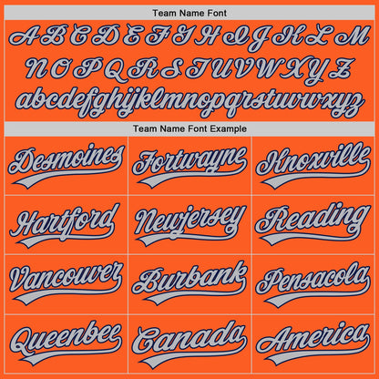 Custom Orange Navy-Gray Authentic Throwback Baseball Jersey - Sky-Custom