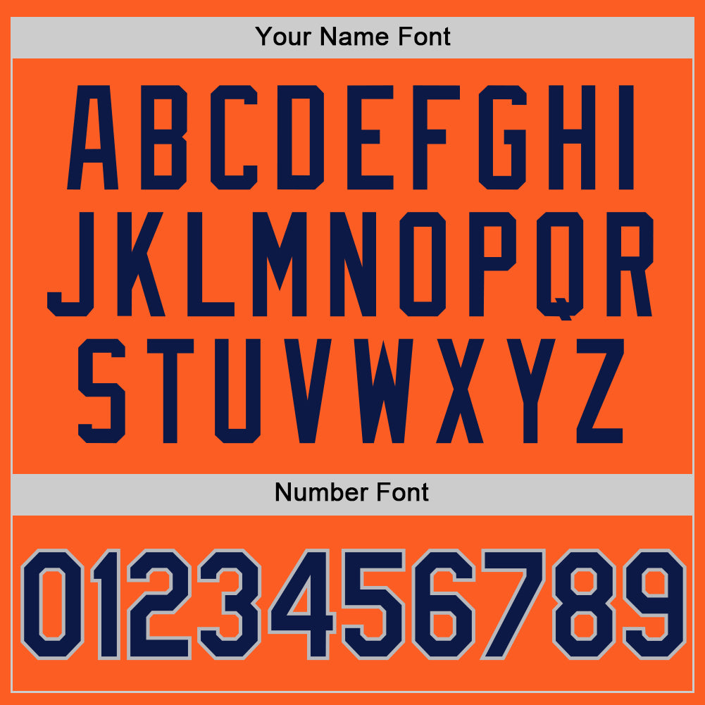 Custom Orange Navy-Gray Authentic Throwback Baseball Jersey - Sky-Custom