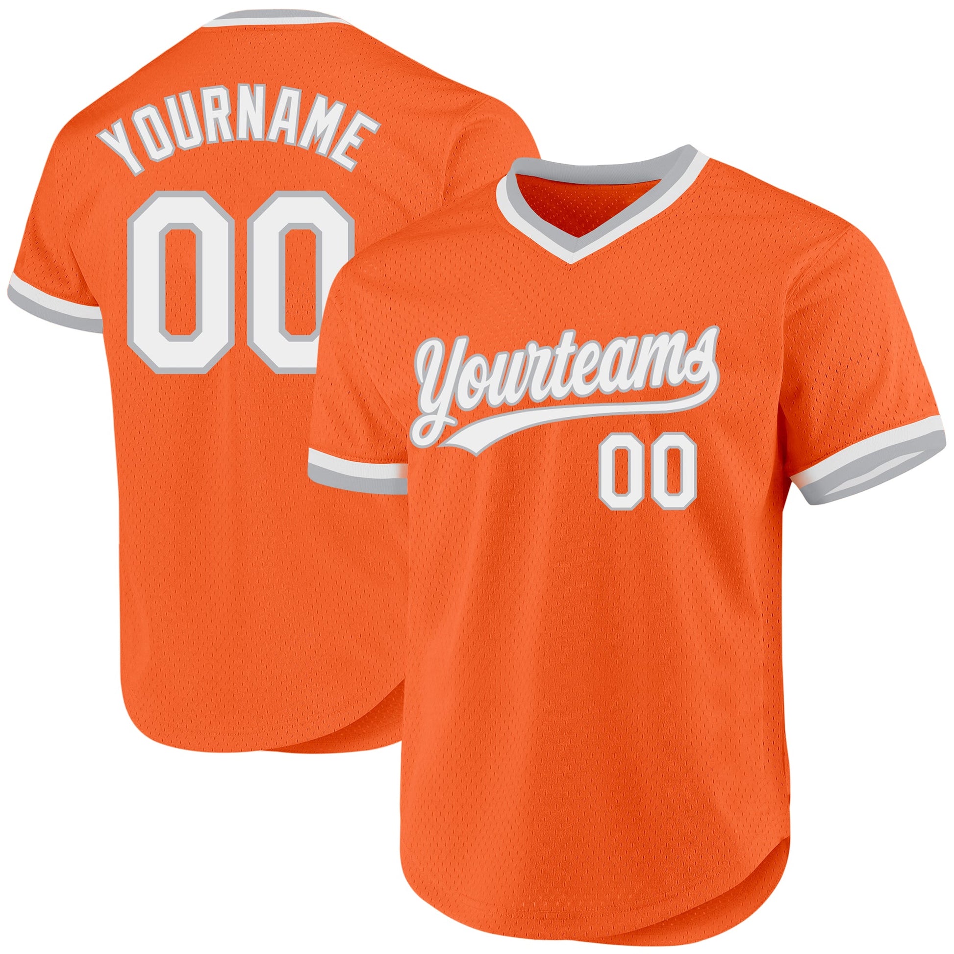 Custom Orange White-Gray Authentic Throwback Baseball Jersey - Sky-Custom