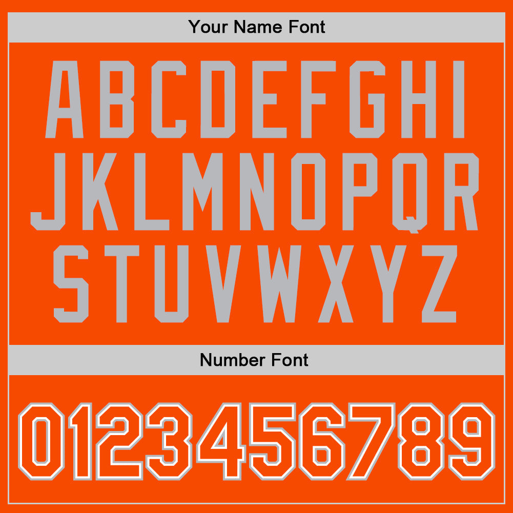 Custom Orange White-Gray Authentic Throwback Basketball Jersey - Sky-Custom