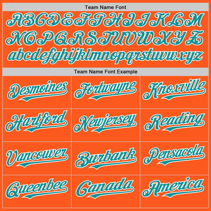 Custom Orange Teal-White Mesh Authentic Throwback Baseball Jersey - Sky-Custom
