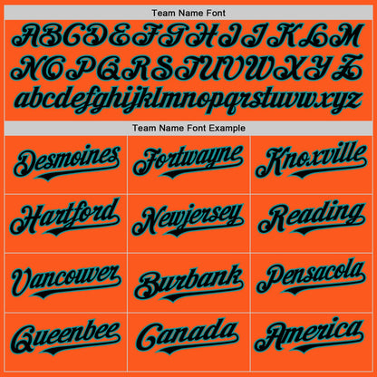 Custom Orange Black-Teal Mesh Authentic Throwback Baseball Jersey - Sky-Custom