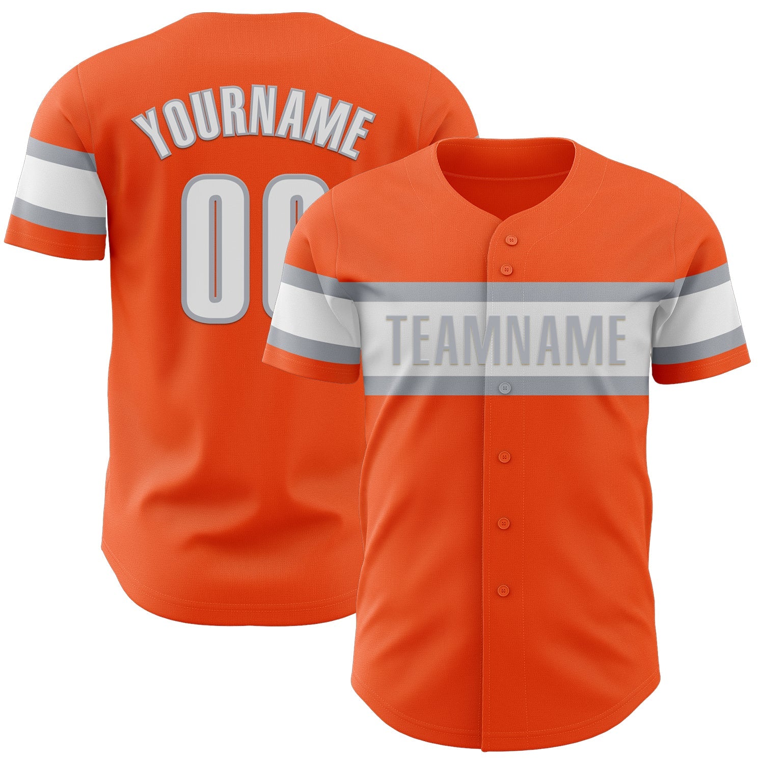 Custom Orange White-Gray Authentic Baseball Jersey - Sky-Custom