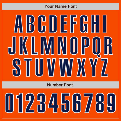 Custom Orange Navy-White Authentic Baseball Jersey - Sky-Custom