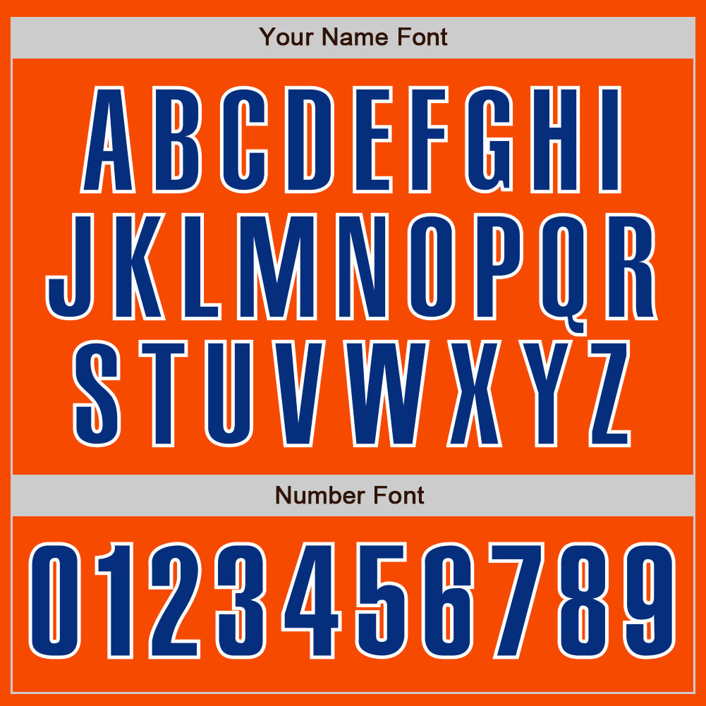 Custom Orange Royal-White Authentic Baseball Jersey - Sky-Custom