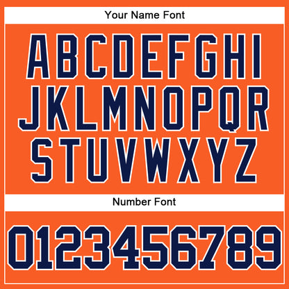 Custom Orange Navy-White Mesh Authentic Throwback Baseball Jersey - Sky-Custom