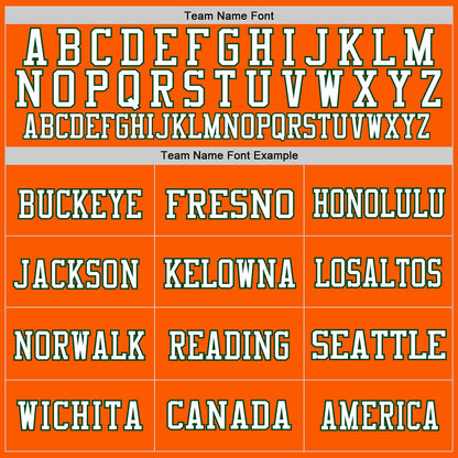 Custom Orange Green-White Mesh Authentic Throwback Football Jersey - Sky-Custom