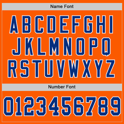 Custom Orange Royal-White Mesh Authentic Throwback Football Jersey - Sky-Custom