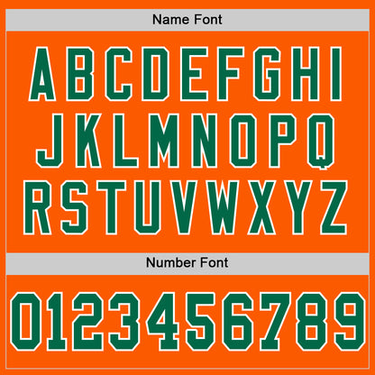 Custom Orange Kelly Green-White Mesh Authentic Throwback Football Jersey - Sky-Custom