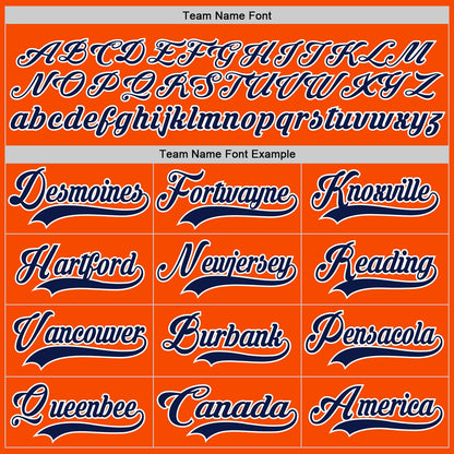 Custom Orange Navy-White Hockey Lace Neck Jersey - Sky-Custom