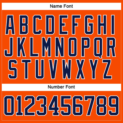 Custom Orange Navy-White Hockey Lace Neck Jersey - Sky-Custom