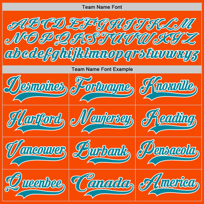 Custom Orange Teal-White Hockey Lace Neck Jersey - Sky-Custom
