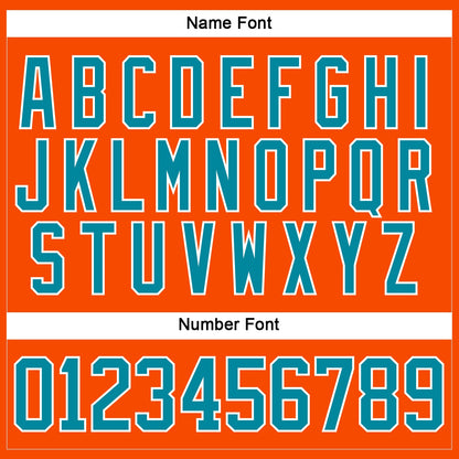 Custom Orange Teal-White Hockey Lace Neck Jersey - Sky-Custom