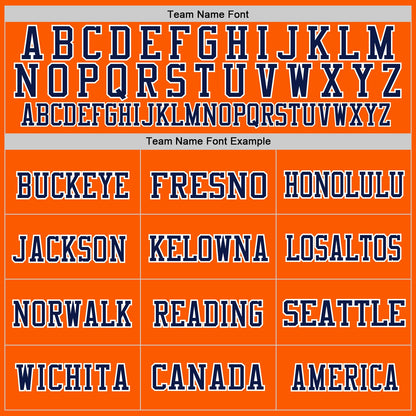 Custom Orange Navy-White Mesh Authentic Throwback Football Jersey - Sky-Custom