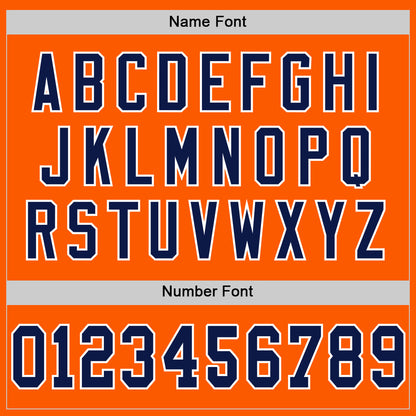 Custom Orange Navy-White Mesh Authentic Throwback Football Jersey - Sky-Custom