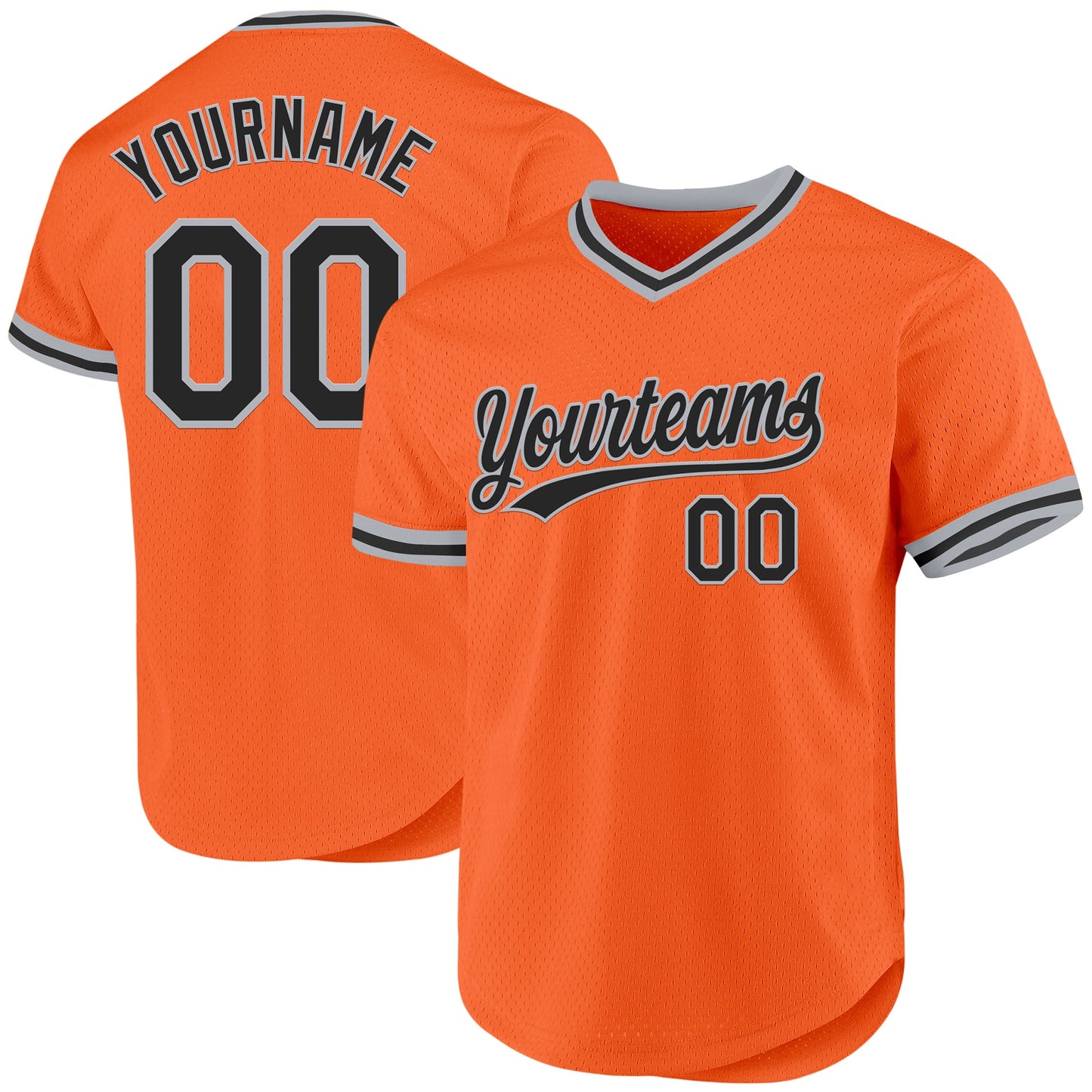 Custom Orange Black-Gray Authentic Throwback Baseball Jersey - Sky-Custom