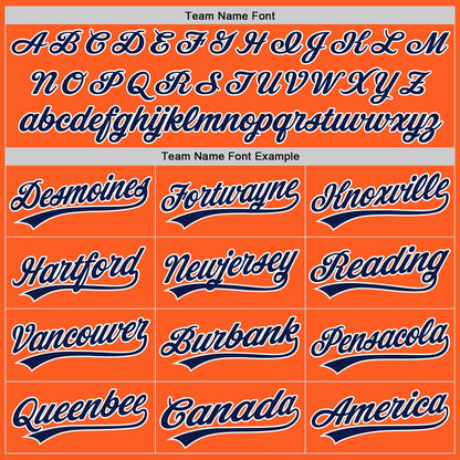 Custom Orange Navy-White Authentic Throwback Baseball Jersey - Sky-Custom