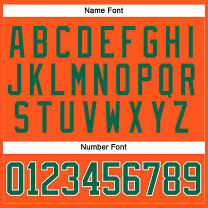 Custom Orange Kelly Green-White Hockey Jersey - Sky-Custom