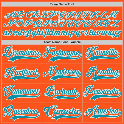 Custom Orange Teal-White Hockey Jersey - Sky-Custom