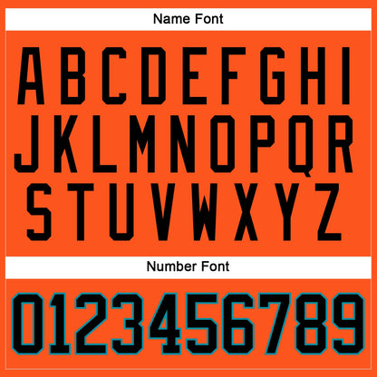 Custom Orange Black-Teal Hockey Jersey - Sky-Custom