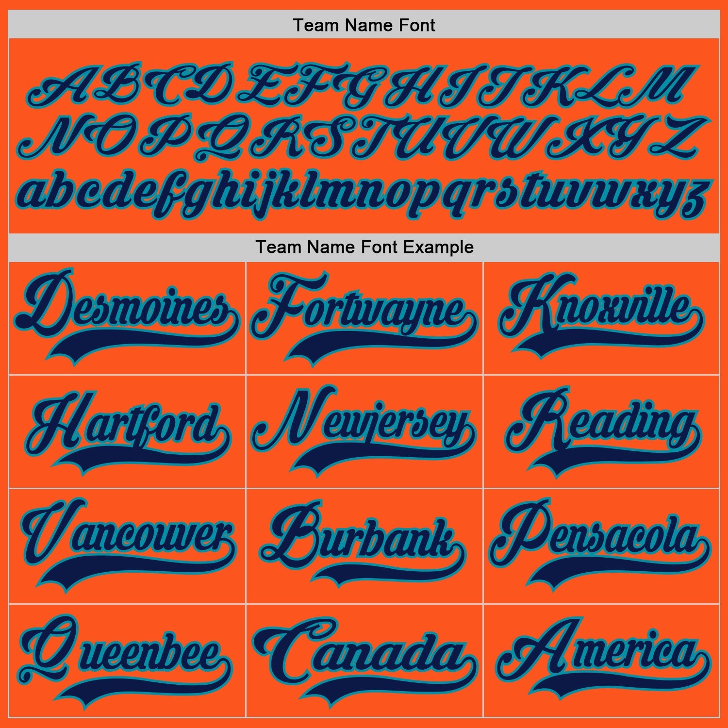 Custom Orange Navy-Teal Hockey Jersey - Sky-Custom