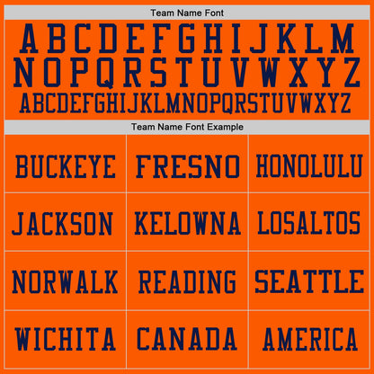 Custom Orange White-Navy Mesh Authentic Football Jersey - Sky-Custom