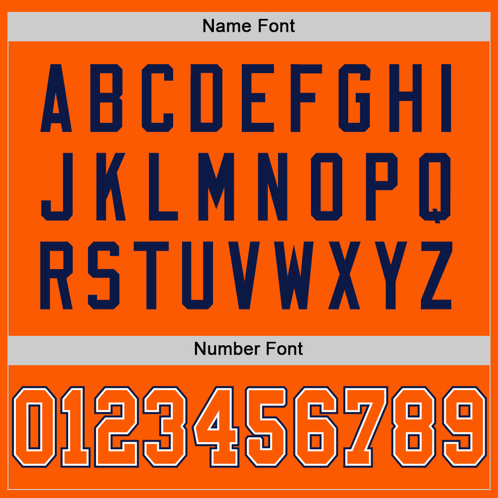 Custom Orange White-Navy Mesh Authentic Football Jersey - Sky-Custom