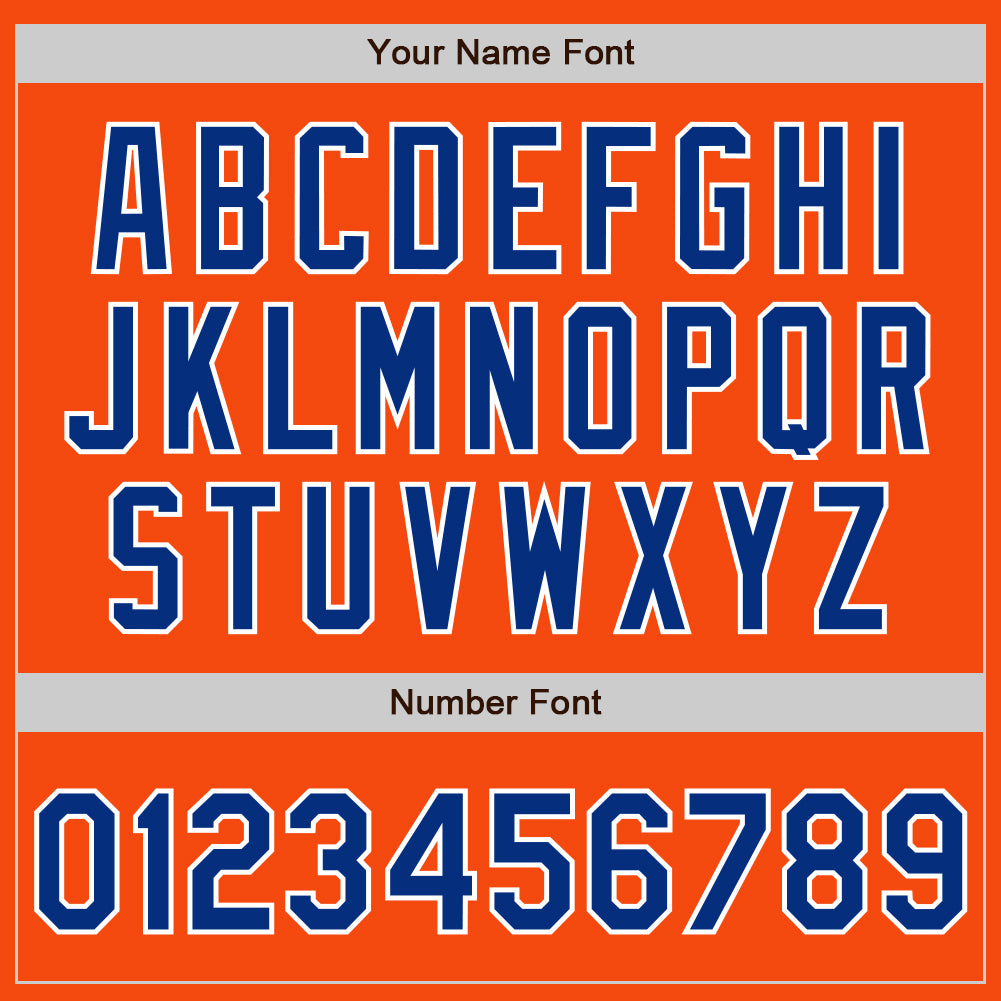 Custom Orange Royal-White Authentic Baseball Jersey - Sky-Custom