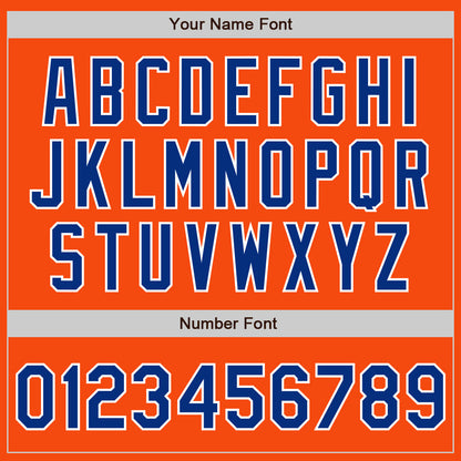 Custom Orange Royal-White Authentic Baseball Jersey - Sky-Custom