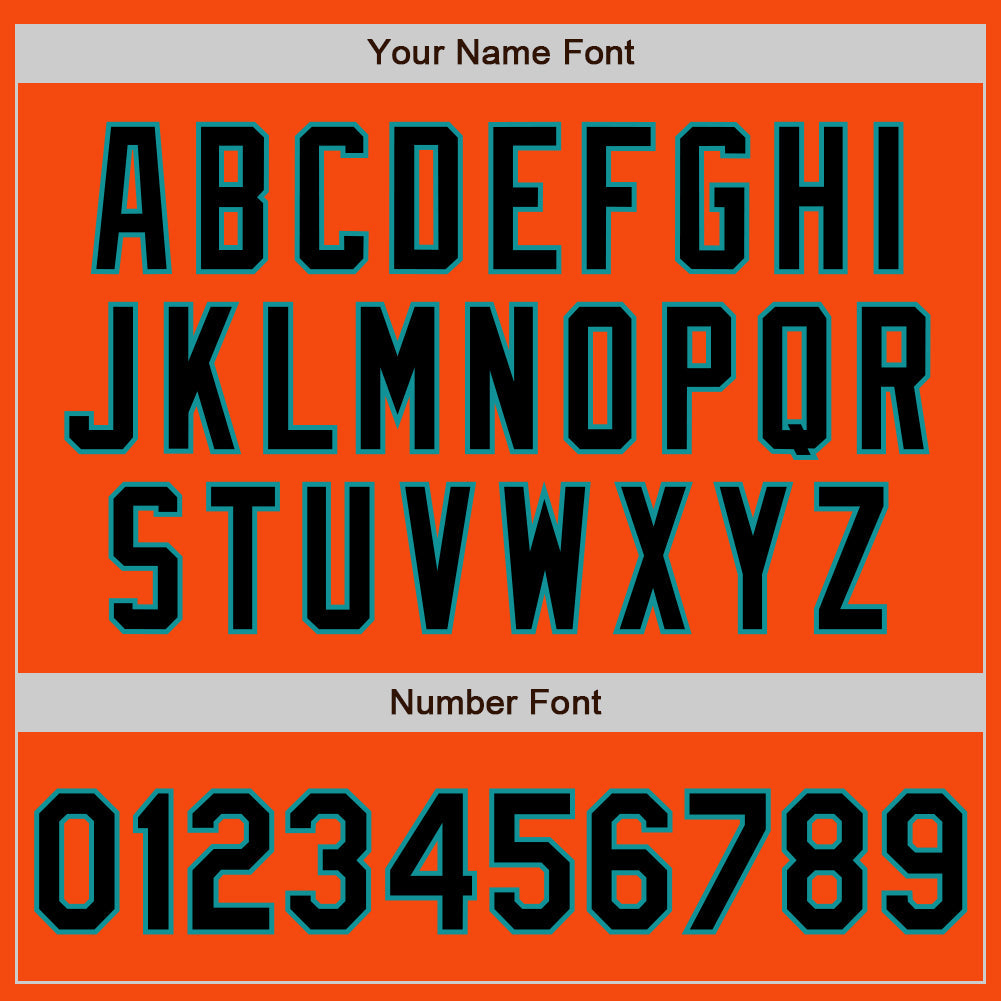 Custom Orange Black-Teal Authentic Baseball Jersey - Sky-Custom