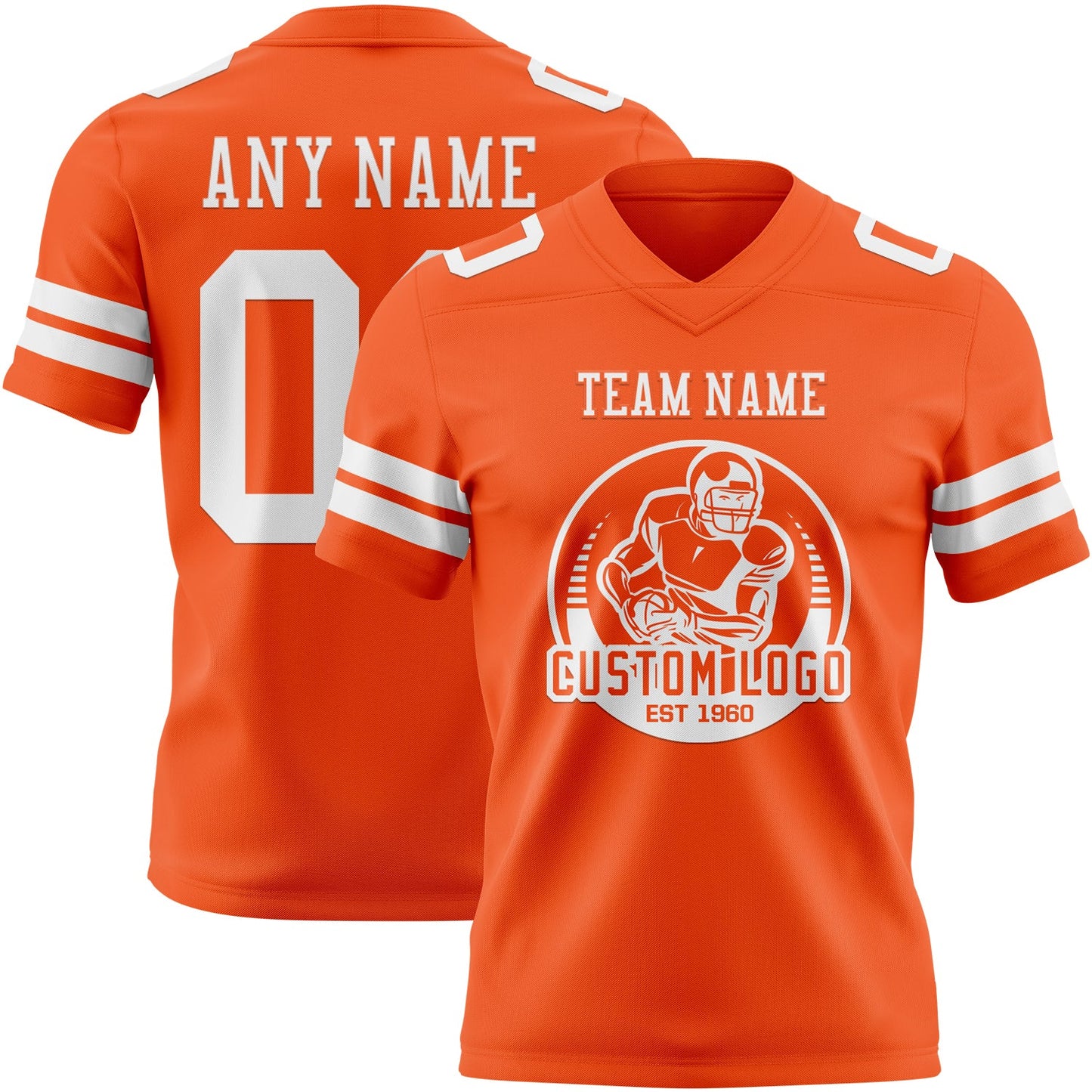 Custom Orange White Mesh Authentic Football Jersey - Sky-Custom