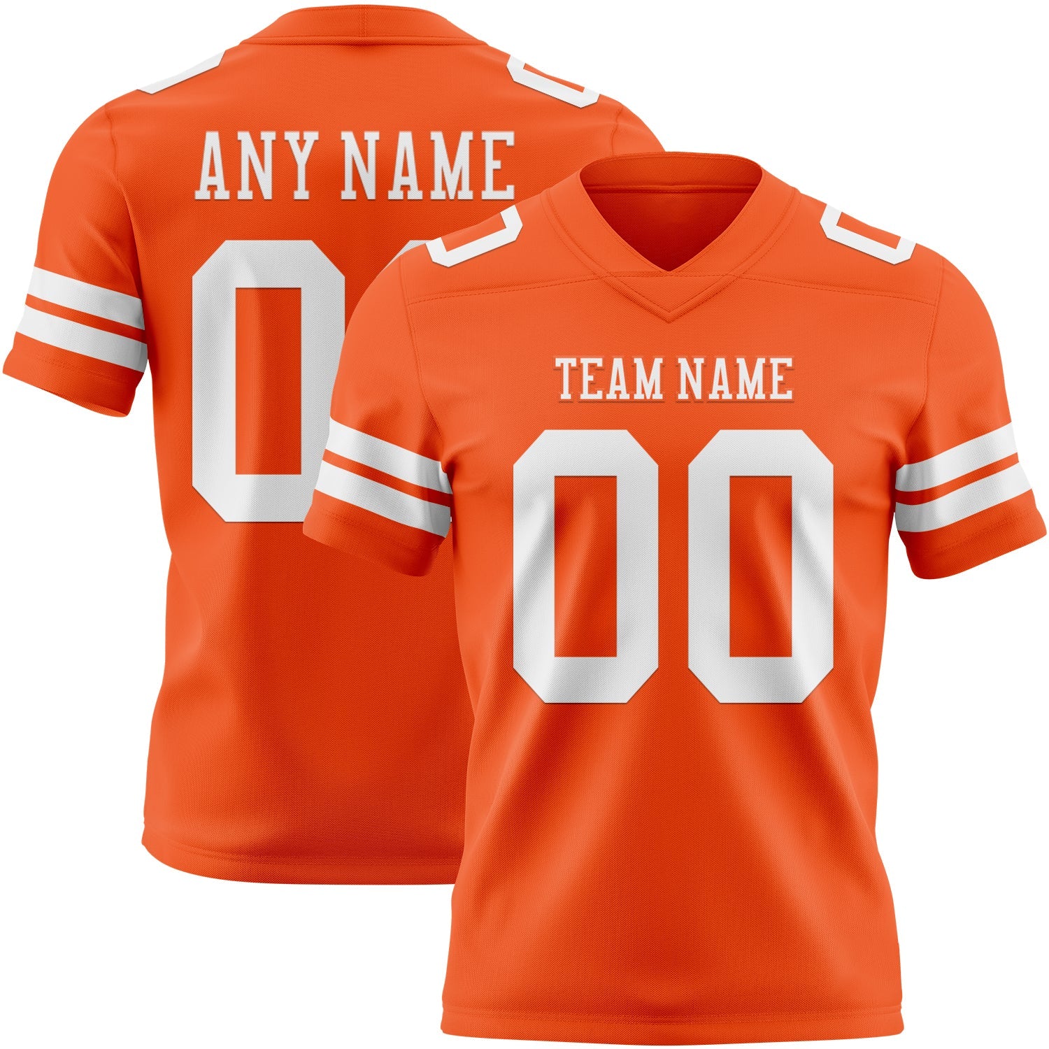 Custom Orange White Mesh Authentic Football Jersey - Sky-Custom