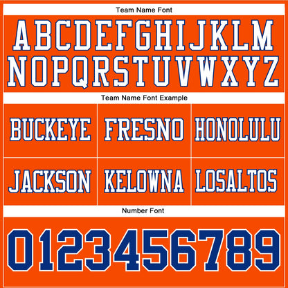 Custom Orange Royal-White Mesh Authentic Football Jersey - Sky-Custom