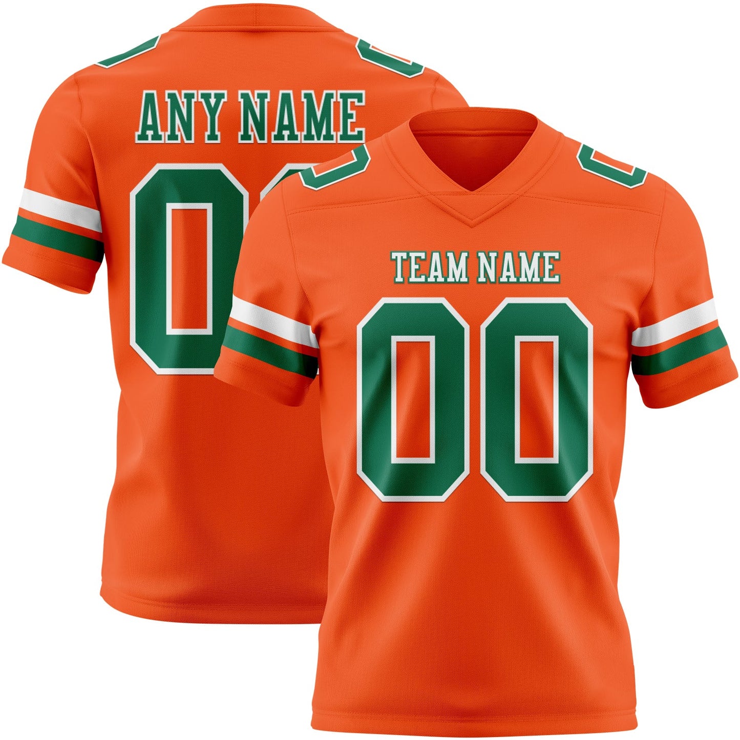 Custom Orange Kelly Green-White Mesh Authentic Football Jersey - Sky-Custom