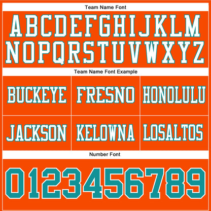 Custom Orange Teal-White Mesh Authentic Football Jersey - Sky-Custom