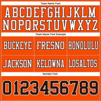 Custom Orange Brown-White Mesh Authentic Football Jersey - Sky-Custom
