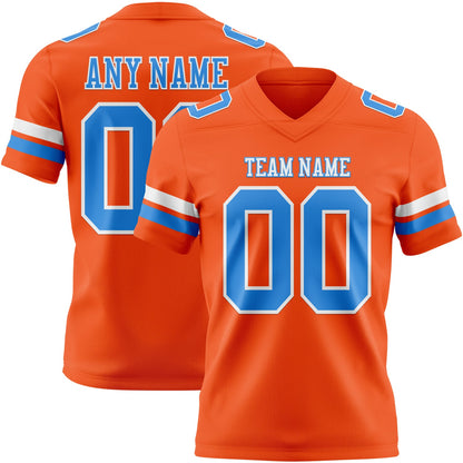Custom Orange Powder Blue-White Mesh Authentic Football Jersey - Sky-Custom