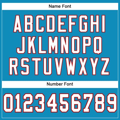 Custom Panther Blue White-Red Mesh Authentic Football Jersey - Sky-Custom