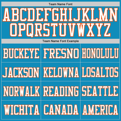 Custom Panther Blue White-Orange Mesh Authentic Football Jersey - Sky-Custom