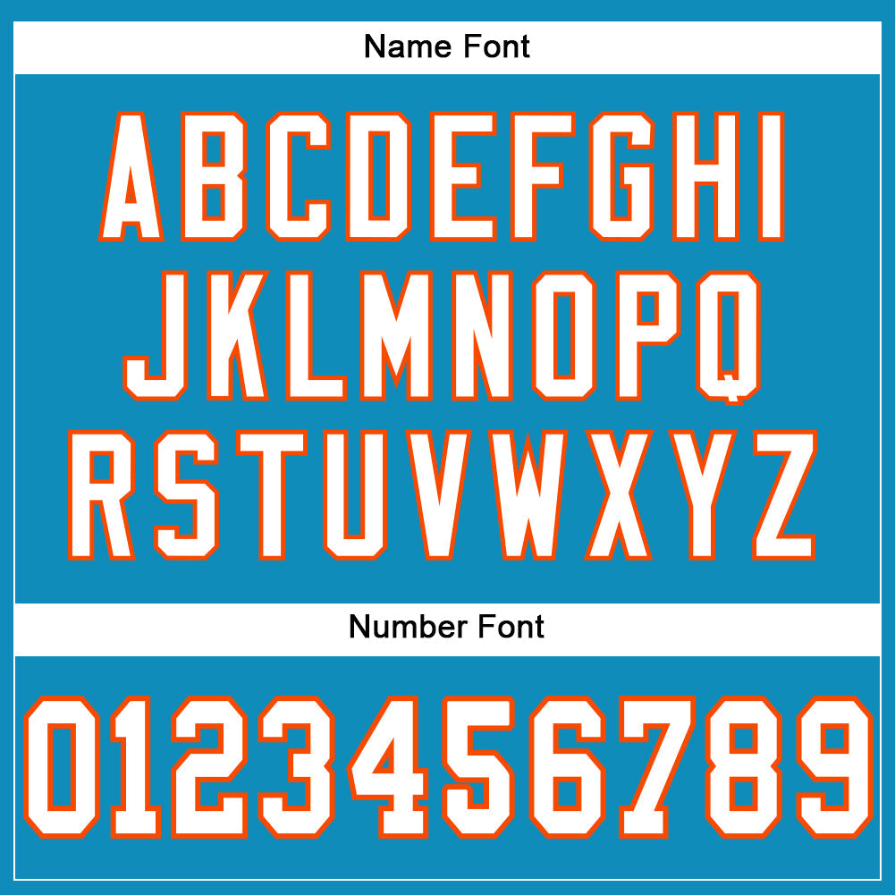 Custom Panther Blue White-Orange Mesh Authentic Football Jersey - Sky-Custom