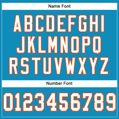 Custom Panther Blue White-Orange Mesh Authentic Football Jersey - Sky-Custom