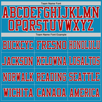 Custom Panther Blue Red-White Mesh Authentic Football Jersey - Sky-Custom