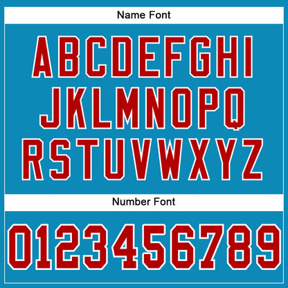 Custom Panther Blue Red-White Mesh Authentic Football Jersey - Sky-Custom