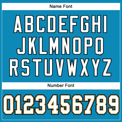 Custom Panther Blue White-Old Gold Mesh Authentic Football Jersey - Sky-Custom